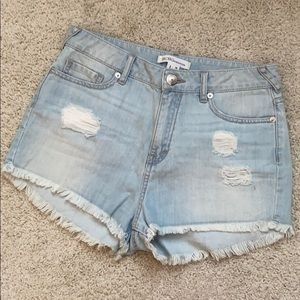 Light Wash Cut Off Jean Shorts